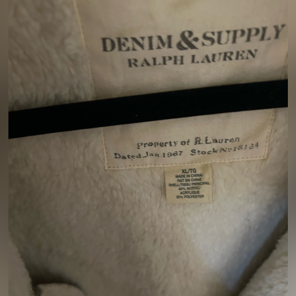 Stunning Ralph Lauren Denim & Supply
Faux Leather Sheepskin Moto Jacket Fits M-L - Picture 4 of 12